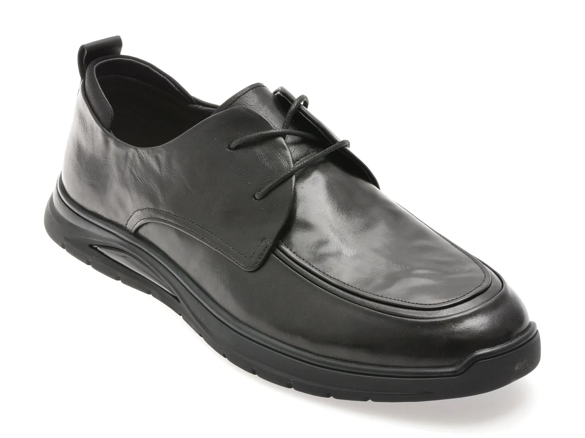 Pantofi Gryxx Negri, M6522, Din Piele Naturala