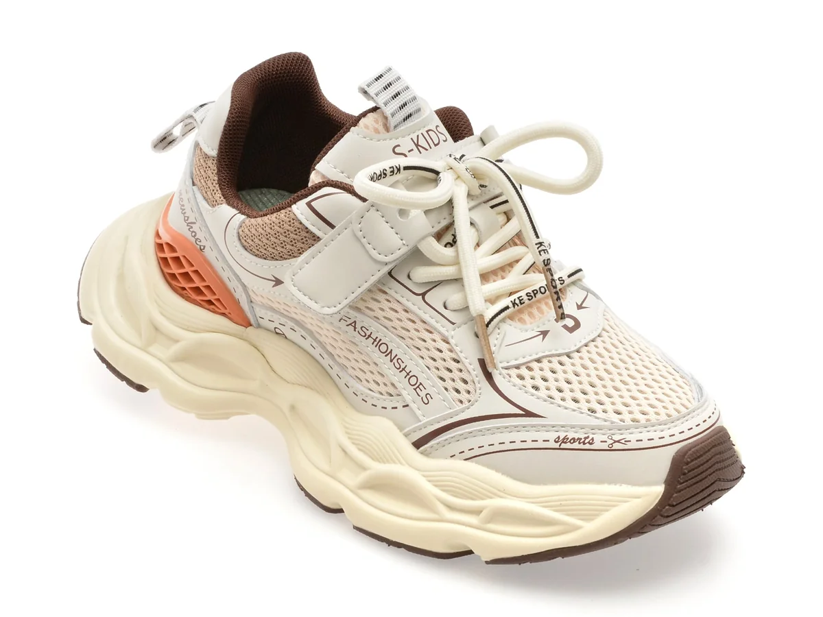 Pantofi Sport Selection Kids Bej, 12079, Din Material Textil