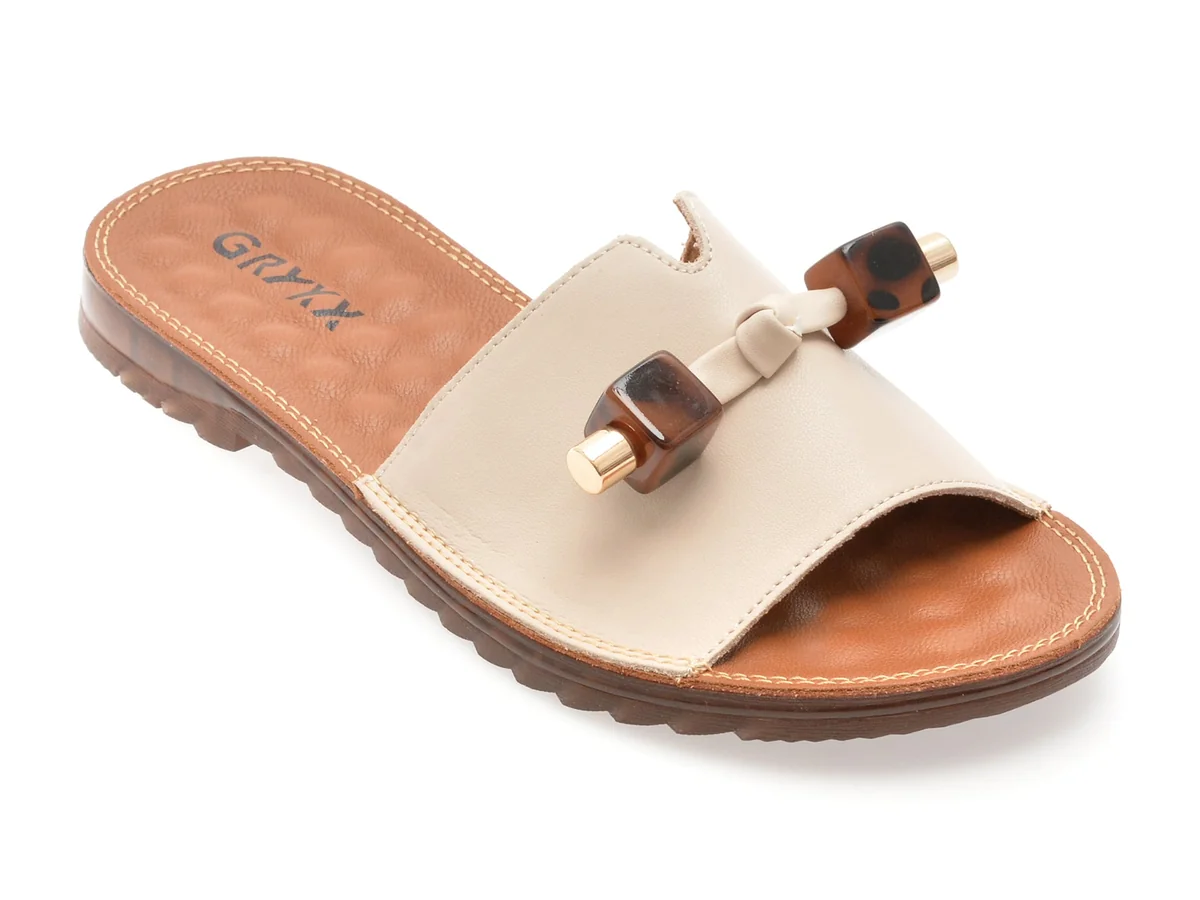 Papuci Gryxx Gri, 82910, Din Piele Naturala