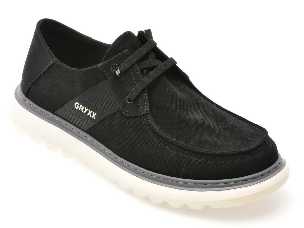 Mocasini Gryxx Negri T1119, Din Material Textil