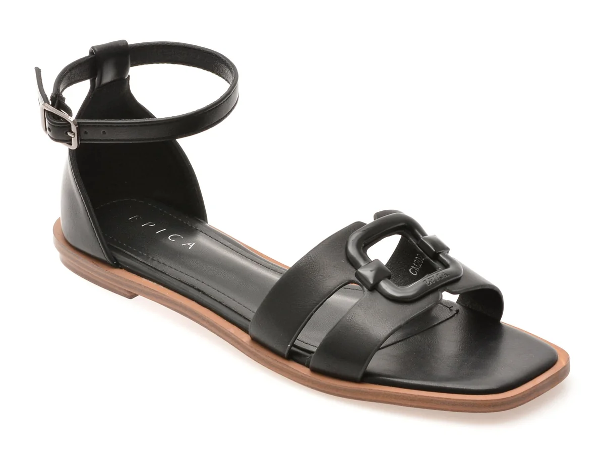Sandale Epica Negre, 82988, Din Piele Ecologica