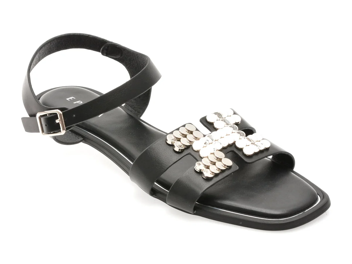 Sandale Epica Negre 82954 Din Piele Ecologică