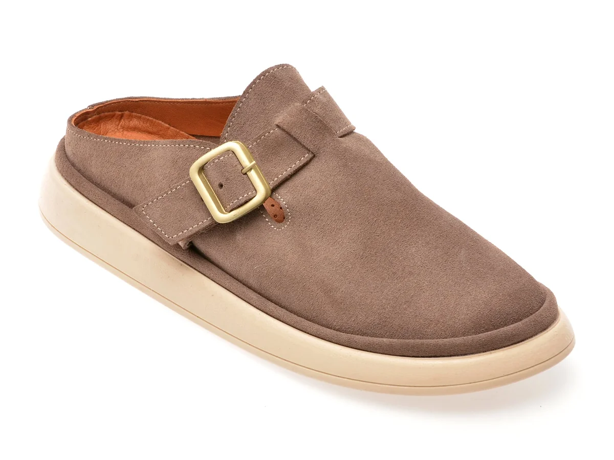 Papuci Gryxx Gri, 1371134, Din Piele Întoarsă