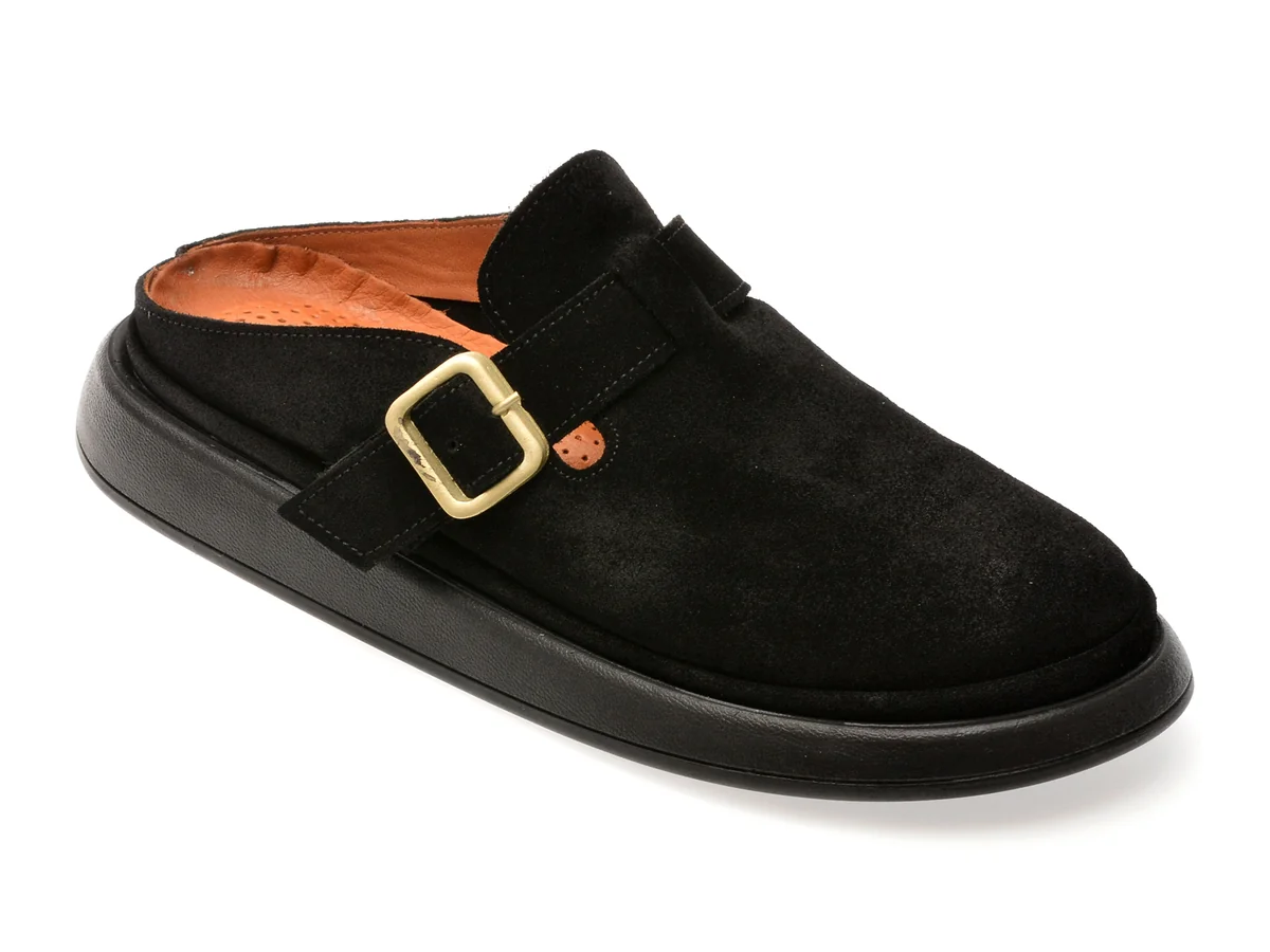 Papuci Gryxx Negri, 1371134, Din Piele Intoarsa