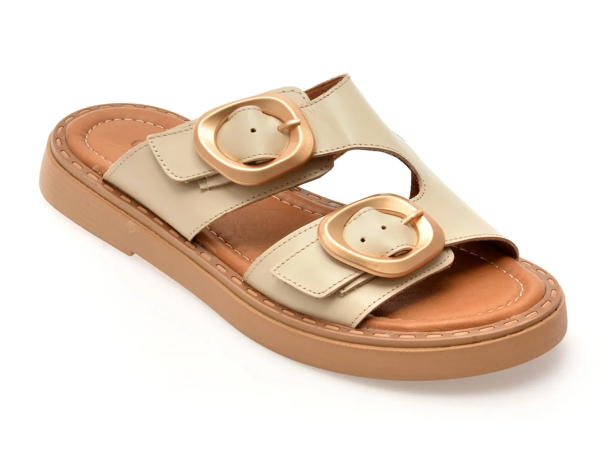 Papuci Gryxx Bej, 22104, Din Piele Naturala