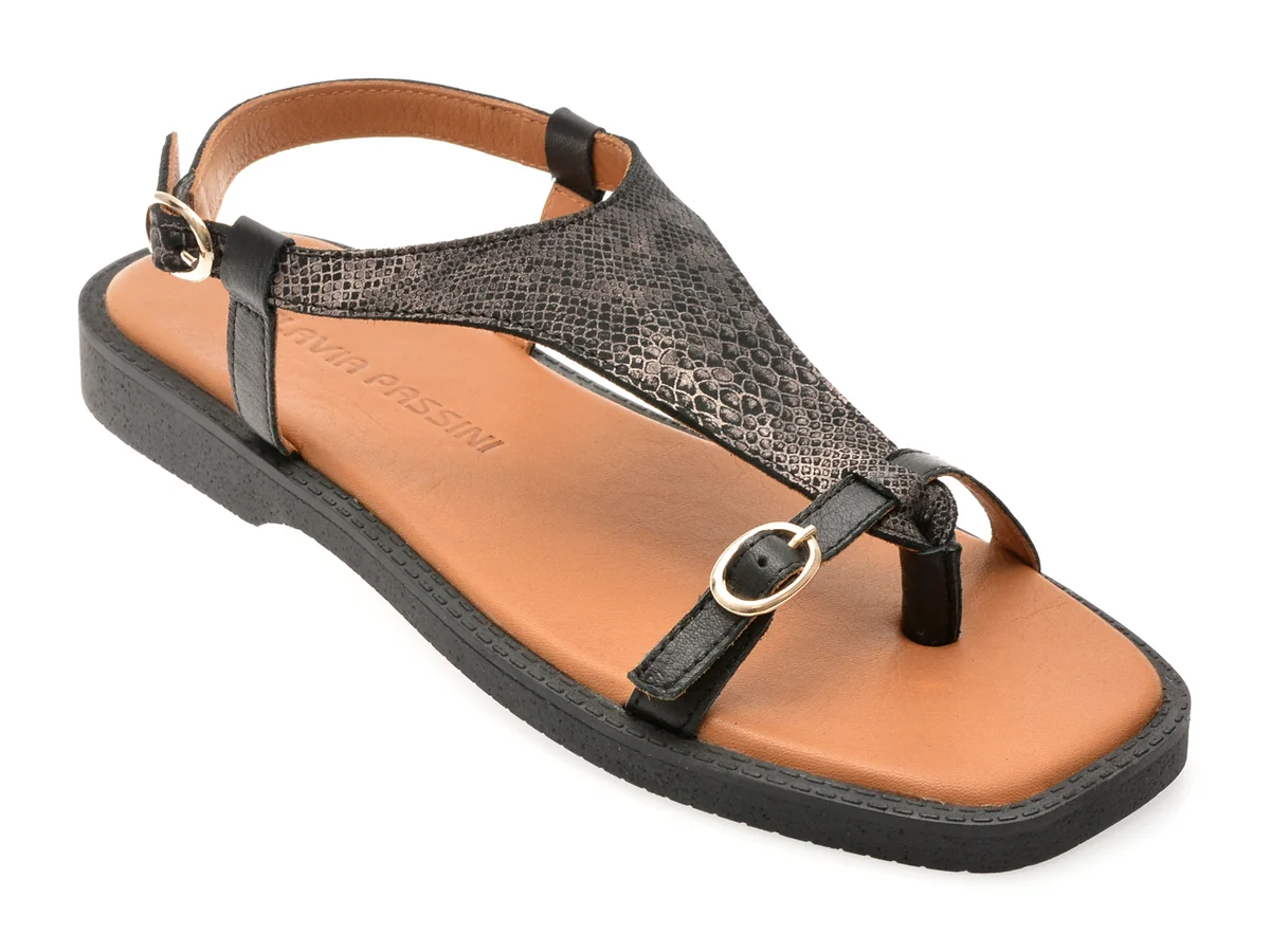 Sandale Flavia Passini Negre, 13230, Din Piele Naturala