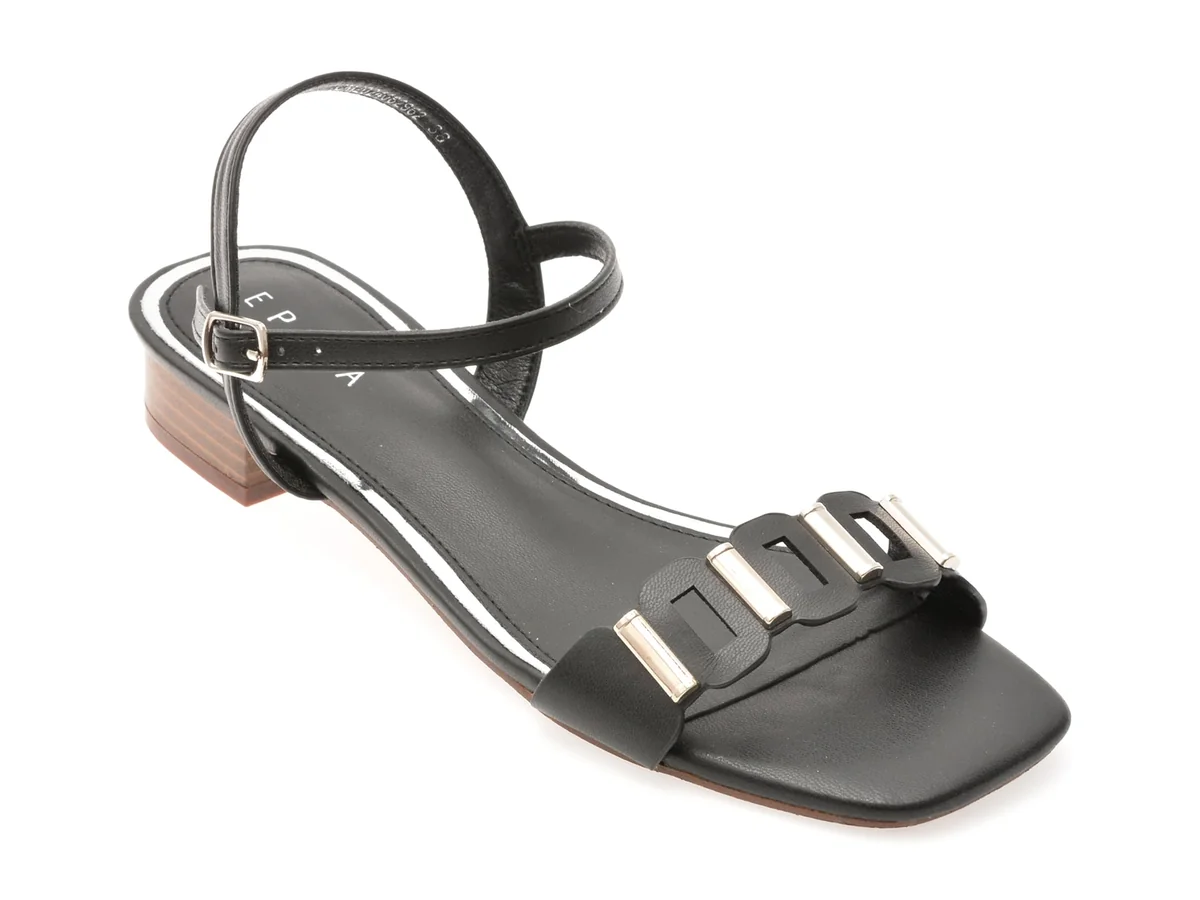 Sandale Epica Negre 82962 Din Piele Ecologică