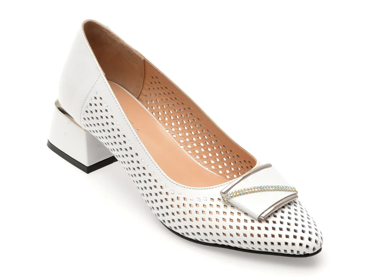 Pantofi Epica Albi 6192301 Din Piele Naturala