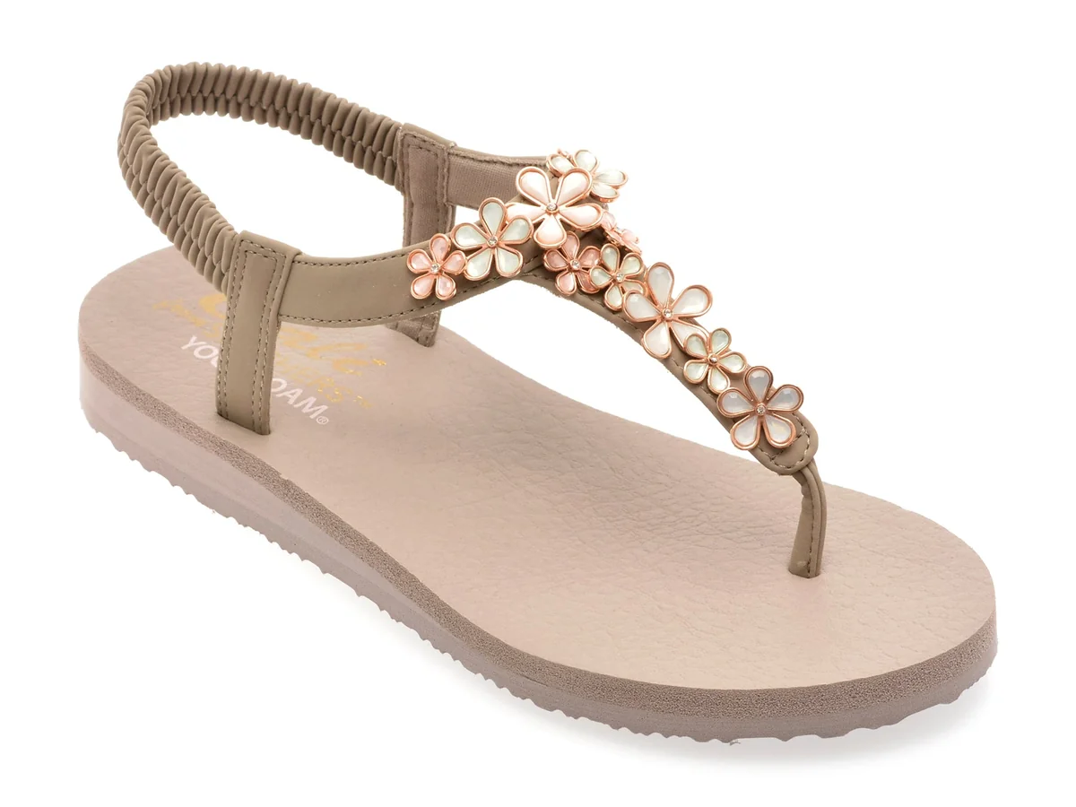 Sandale Skechers Gri, Meditation, Din Piele Ecologică