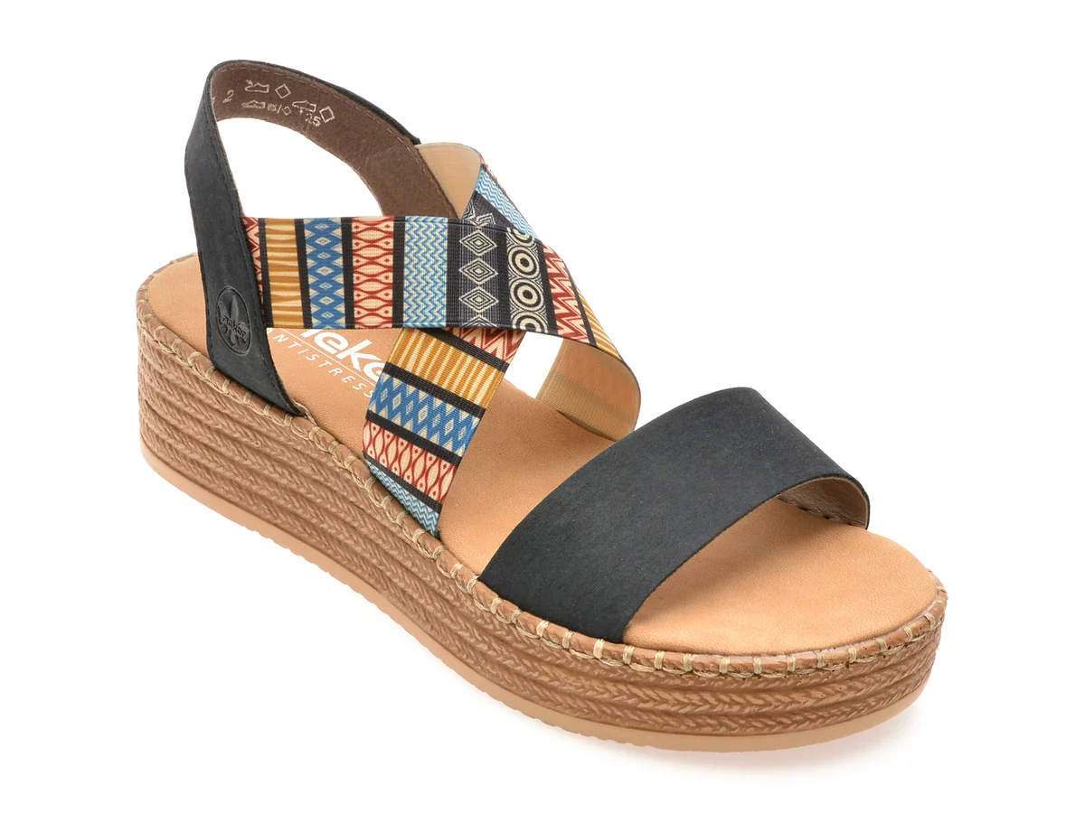 Sandale Rieker Bleumarin, V4551, Din Piele Ecologică