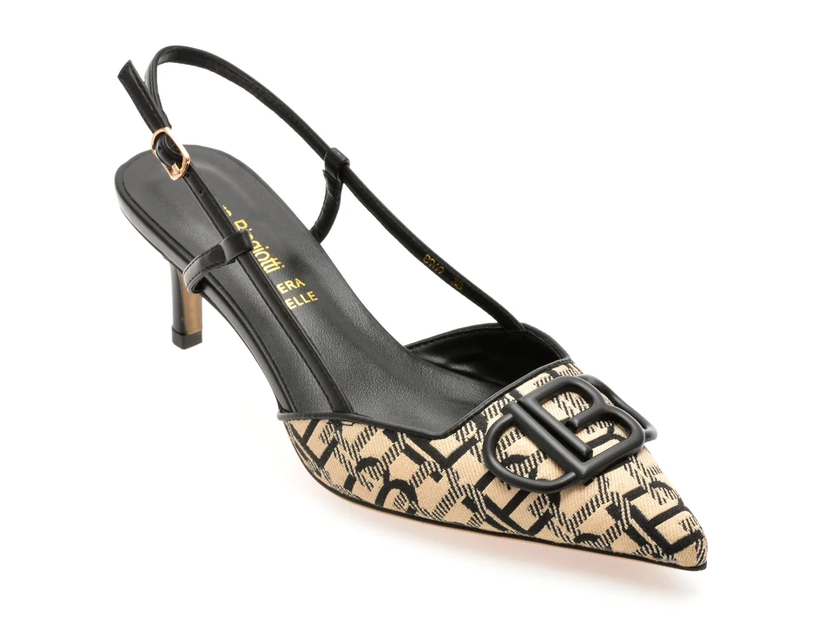 Pantofi Eleganti Laura Biagiotti Negri, 8969, Din Material Textil