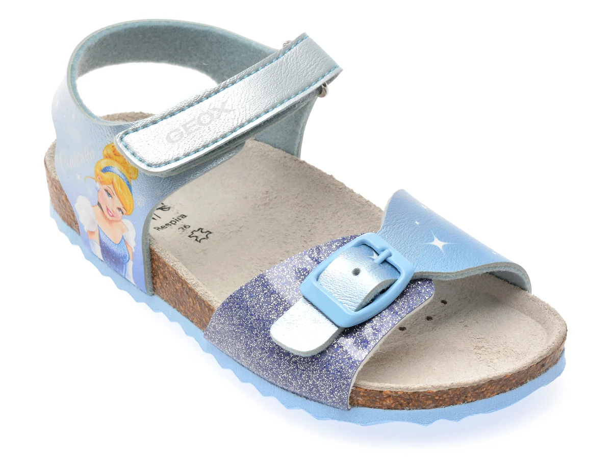 Sandale Geox Albastre, J558MG, Din Piele Ecologică