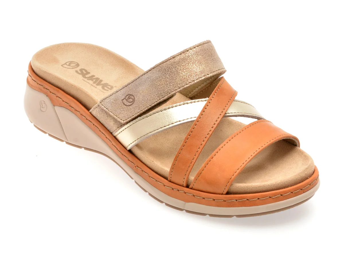 Papuci Suave Aurii, Azores, Din Piele Naturală