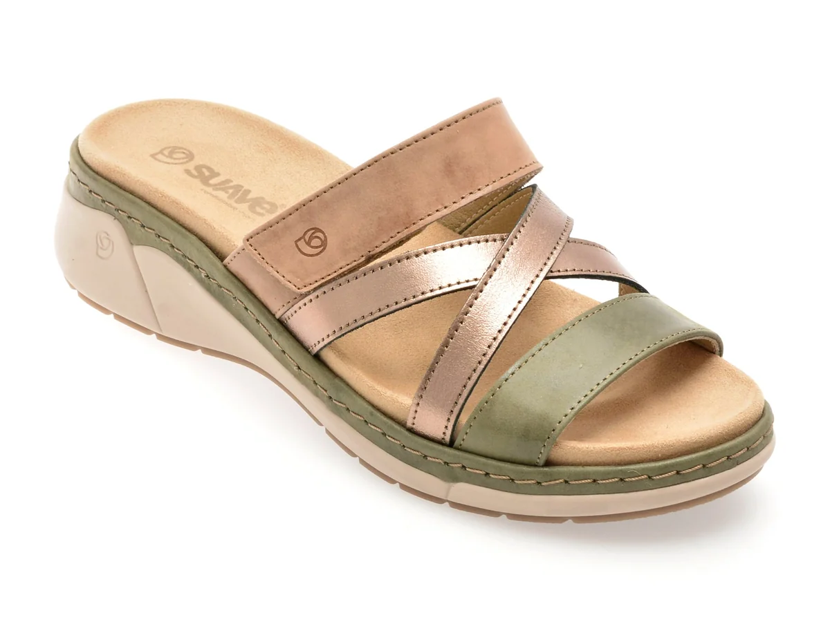 Papuci Suave Bej, AZORES, Din Piele Naturală