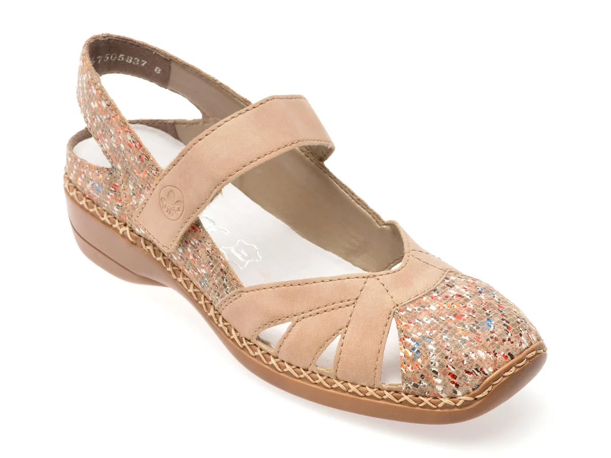 Pantofi Rieker Bej, 41352, Din Piele Naturala