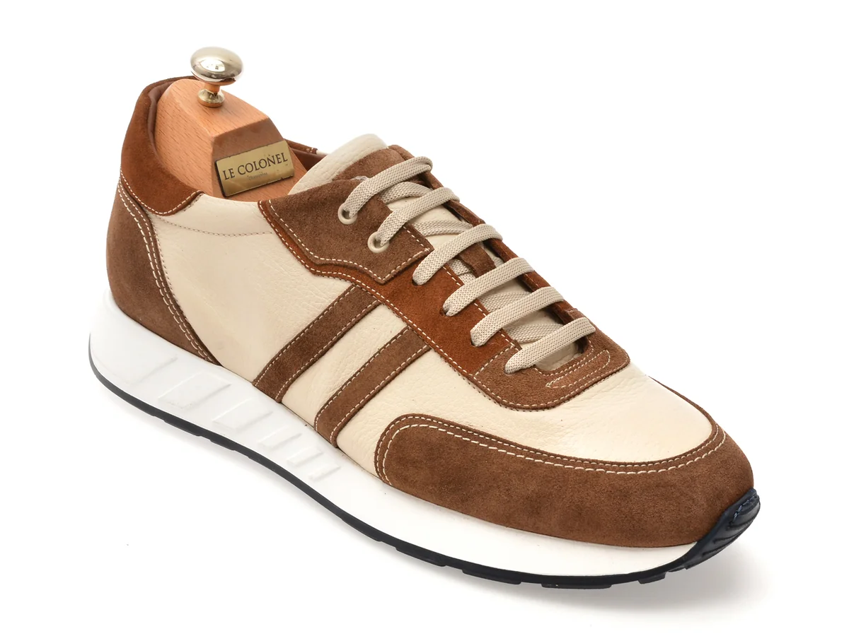 Pantofi Sport Le Colonel Bej, 73602, Din Piele Naturala