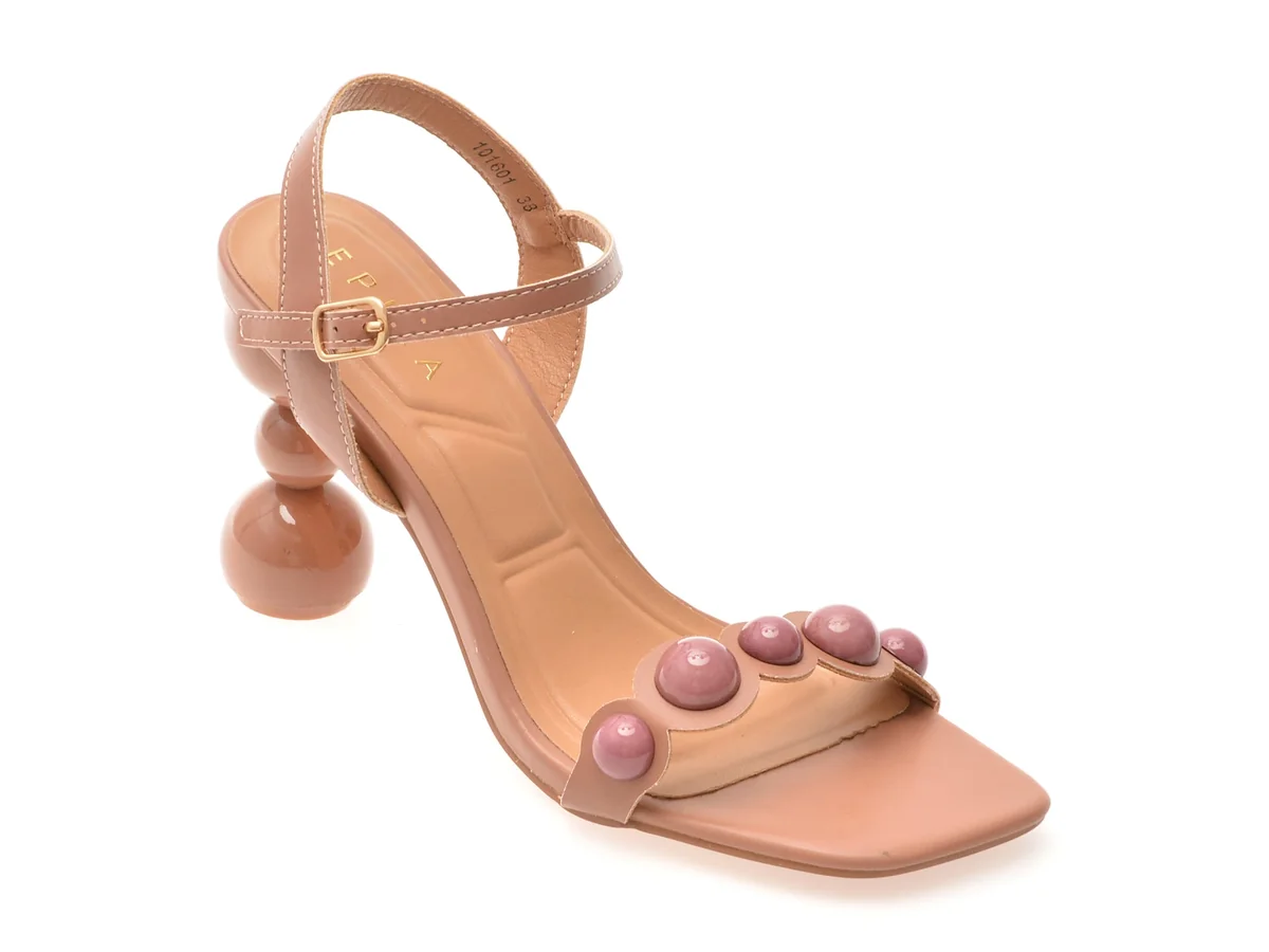Sandale Elegante Epica Maro, 101601, Din Piele Ecologică