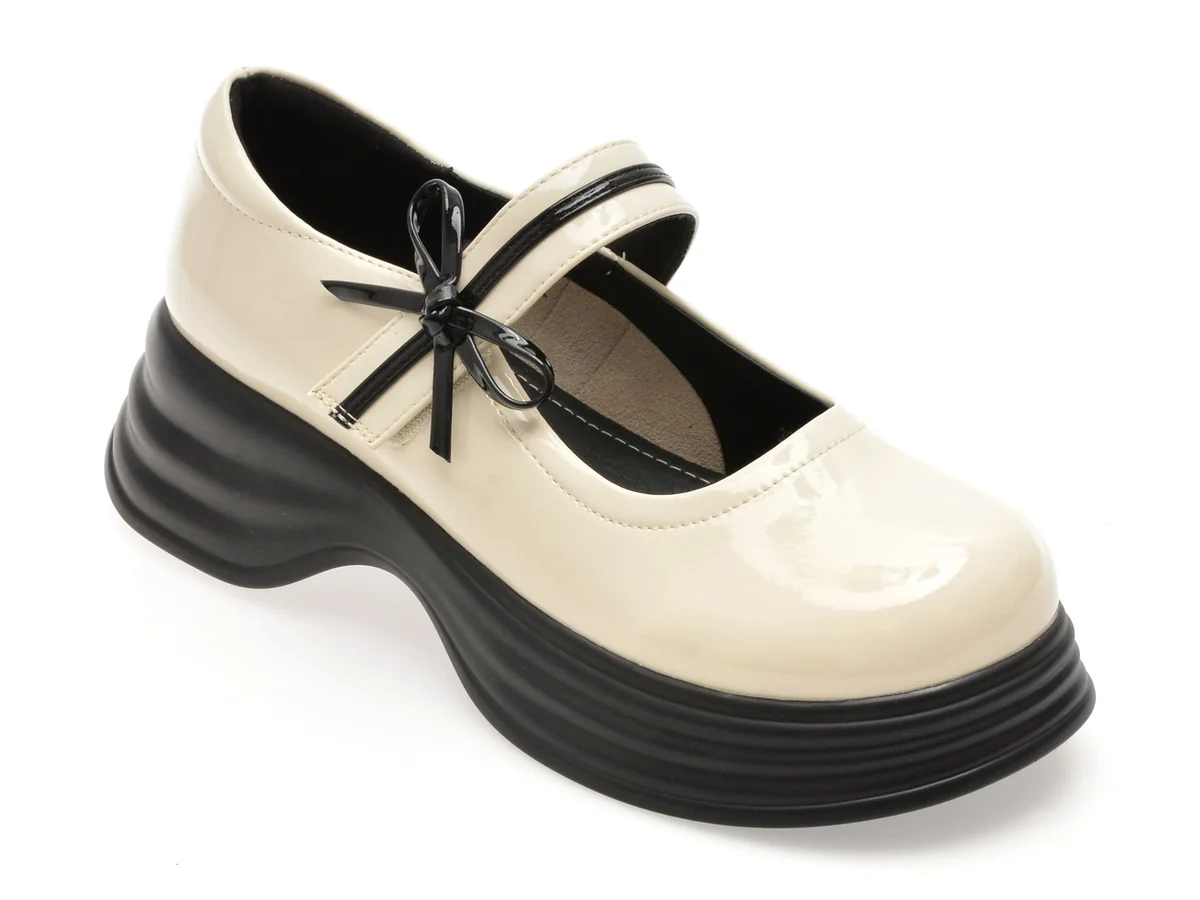 Pantofi Gryxx Bej, 3882, Din Piele Naturala Lacuita