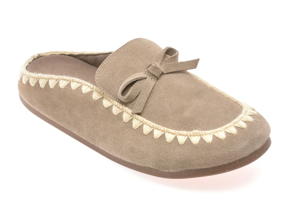 Papuci Gryxx Gri, DG2025, Din Piele Întoarsă