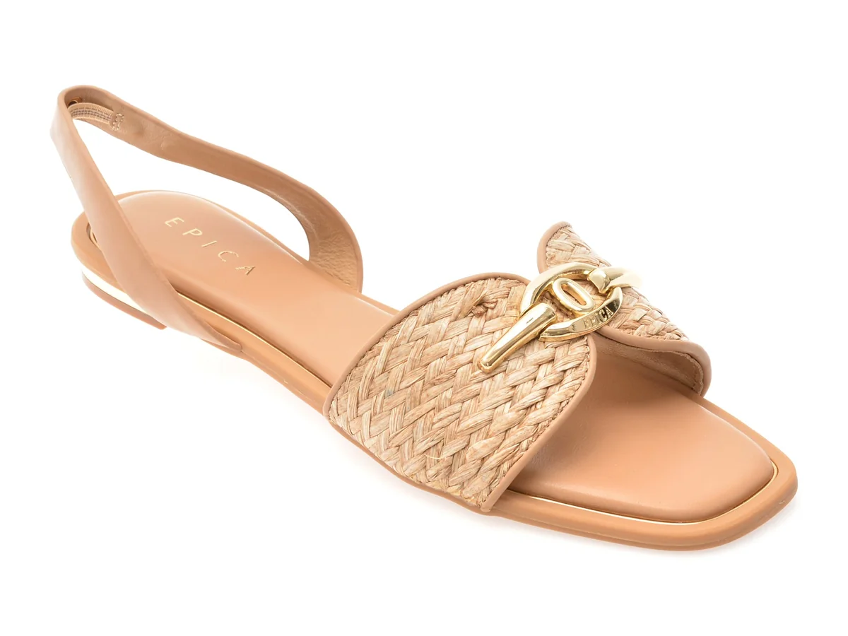 Sandale Epica Bej, 82951, Din Material Textil