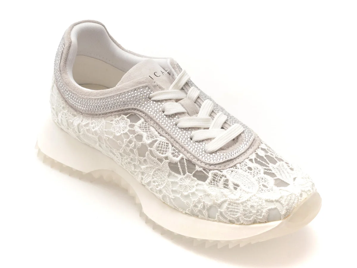 Pantofi Sport Epica Albi, QS663, Din Material Textil