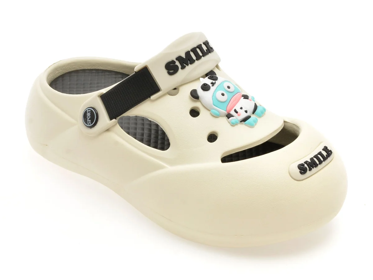 Papuci Selection Kids Bej, 3013, Din Piele Ecologica