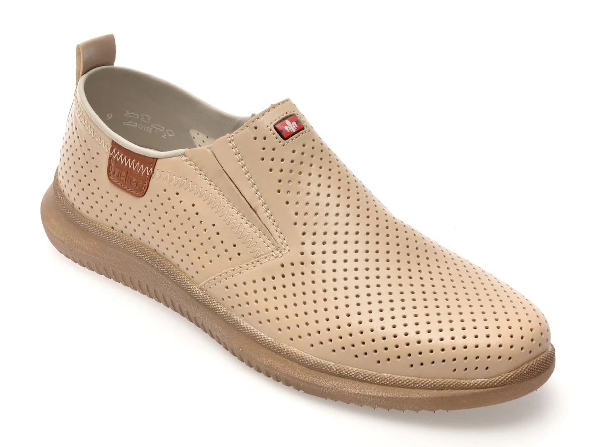Pantofi Rieker Bej, 10452, Din Piele Naturală
