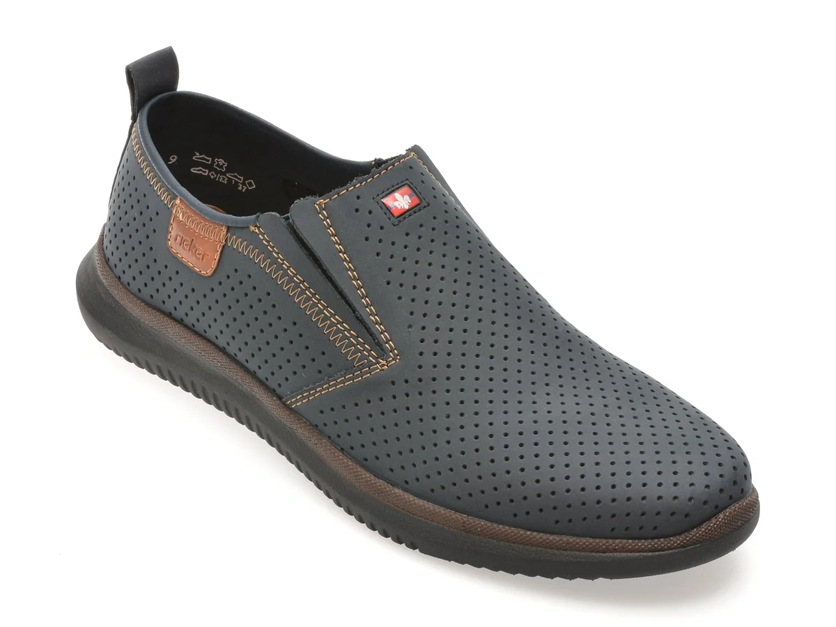 Pantofi Rieker Bleumarin, 10452, Din Piele Naturala