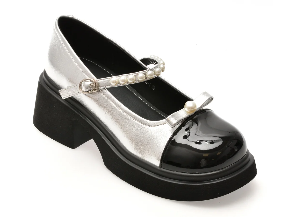 Pantofi Gryxx Argintii, 661081, Din Piele Naturala