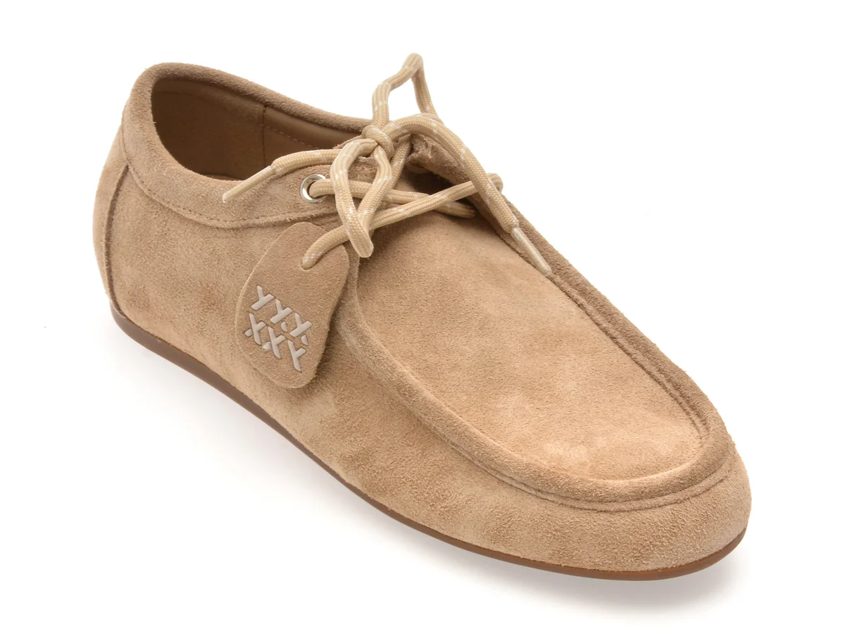 Mocasini Gryxx Bej 3157 Din Piele Întoarsă