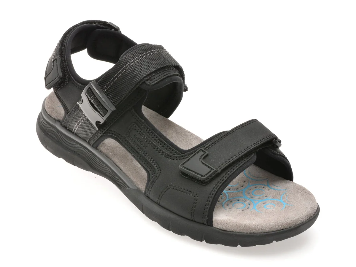 Sandale Geox Negre U55ELB Din Piele Ecologică