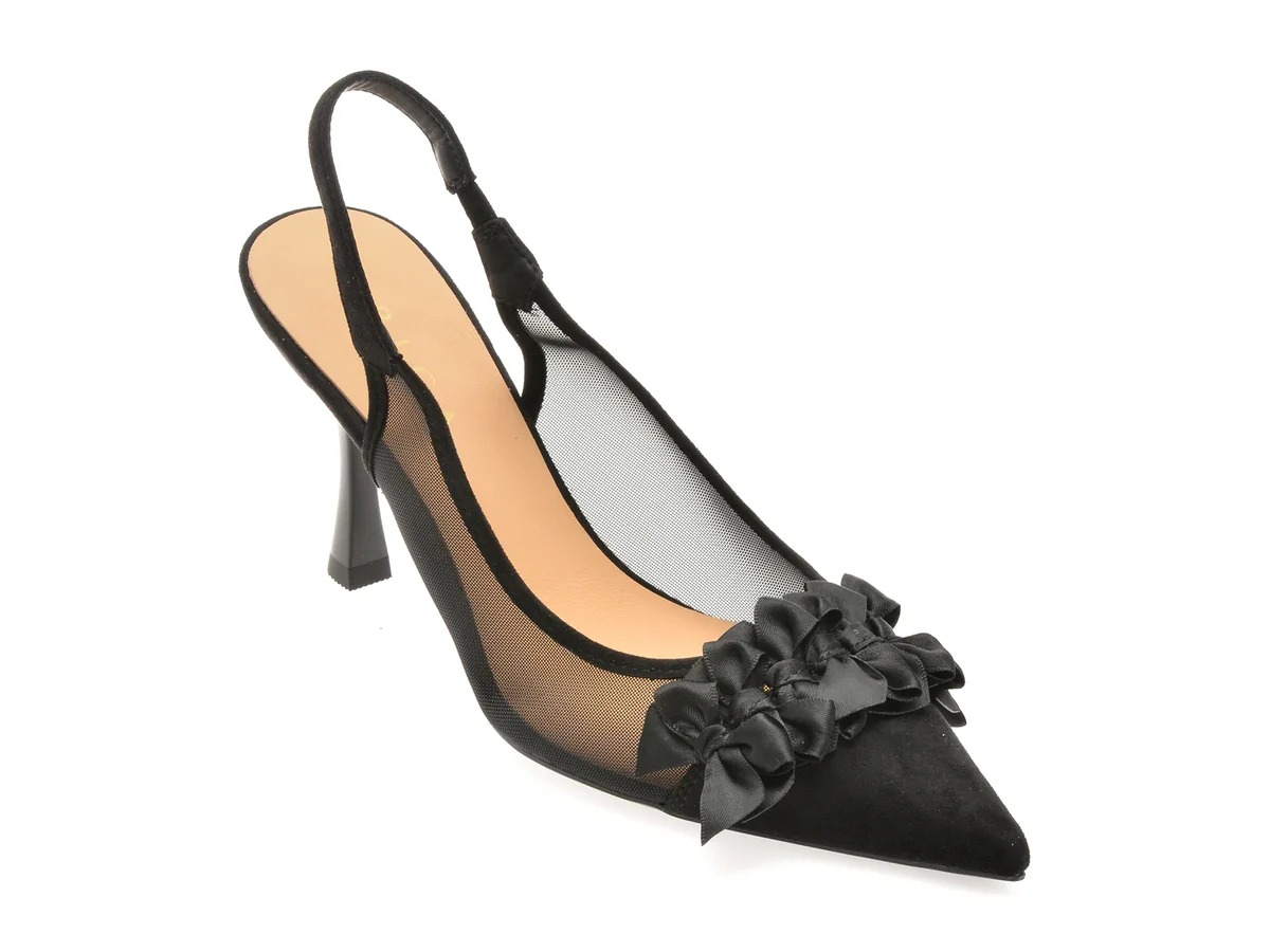 Pantofi Eleganti Epica Negri, 310535, Din Material Textil