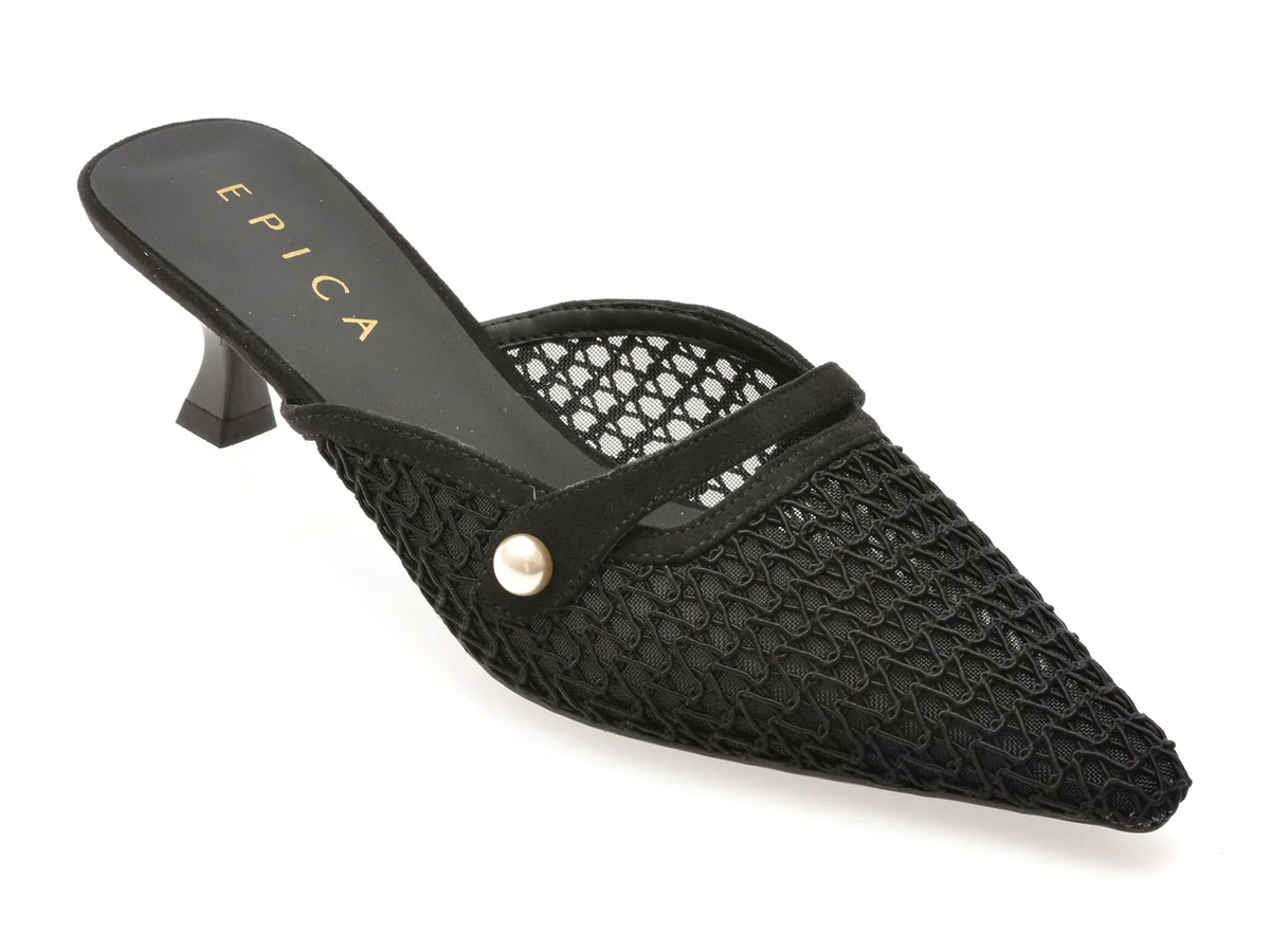 Pantofi Eleganti Epica Negri, 26Q2118, Din Material Textil