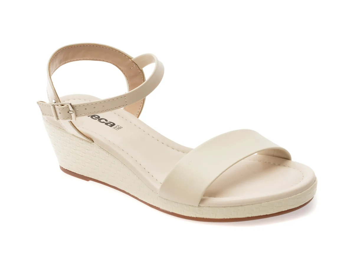 Sandale Moleca Albe, 5512102, Din Piele Ecologică