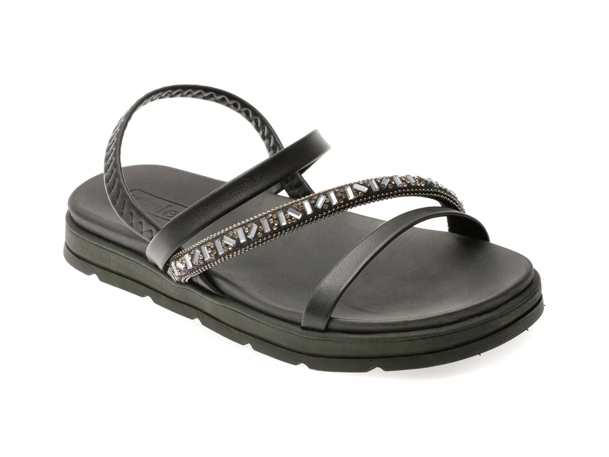 Sandale Moleca Negre, 5490104, Din Piele Ecologică