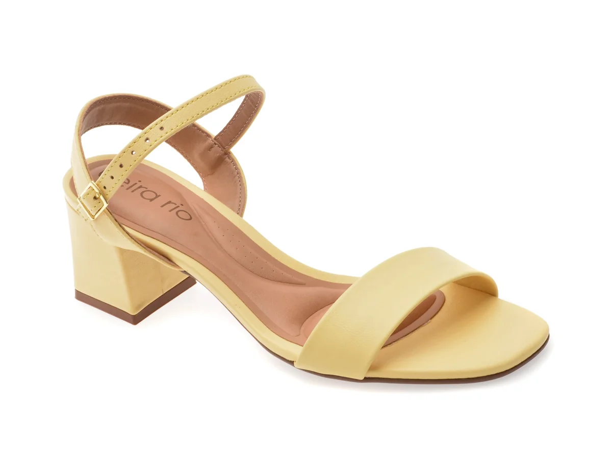 Sandale Beira Rio Galbene, 8536100, Din Piele Ecologică