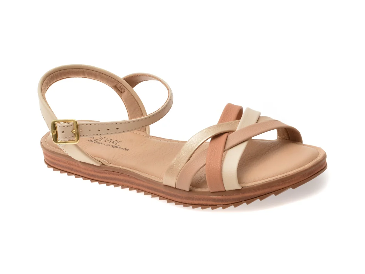 Sandale Modare Bej, 7141146, Din Piele Ecologică