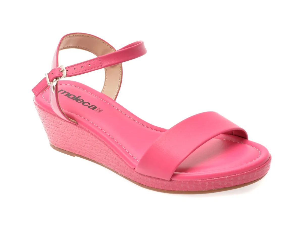 Sandale Moleca Fucsia, 5512102, Din Piele Ecologică