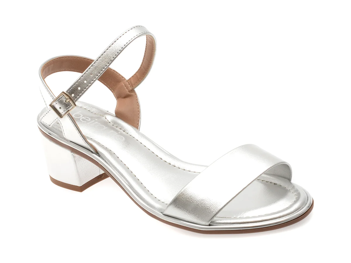 Sandale Beira Rio Argintii, 8379203, Din Piele Ecologica