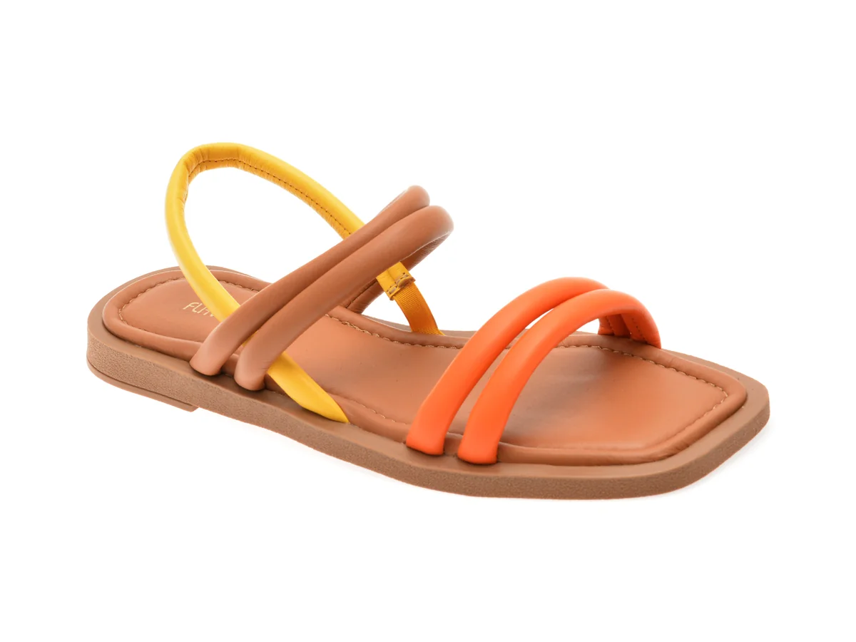 Sandale Flavia Passini Portocalii, 203TA41, Din Piele Naturala