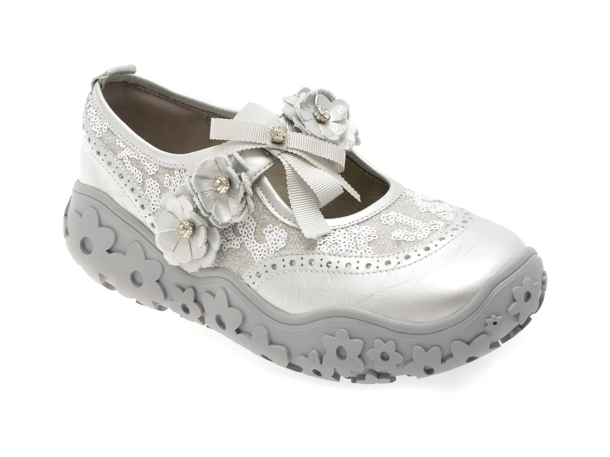Pantofi Gryxx Argintii, AC2011, Din Material Textil