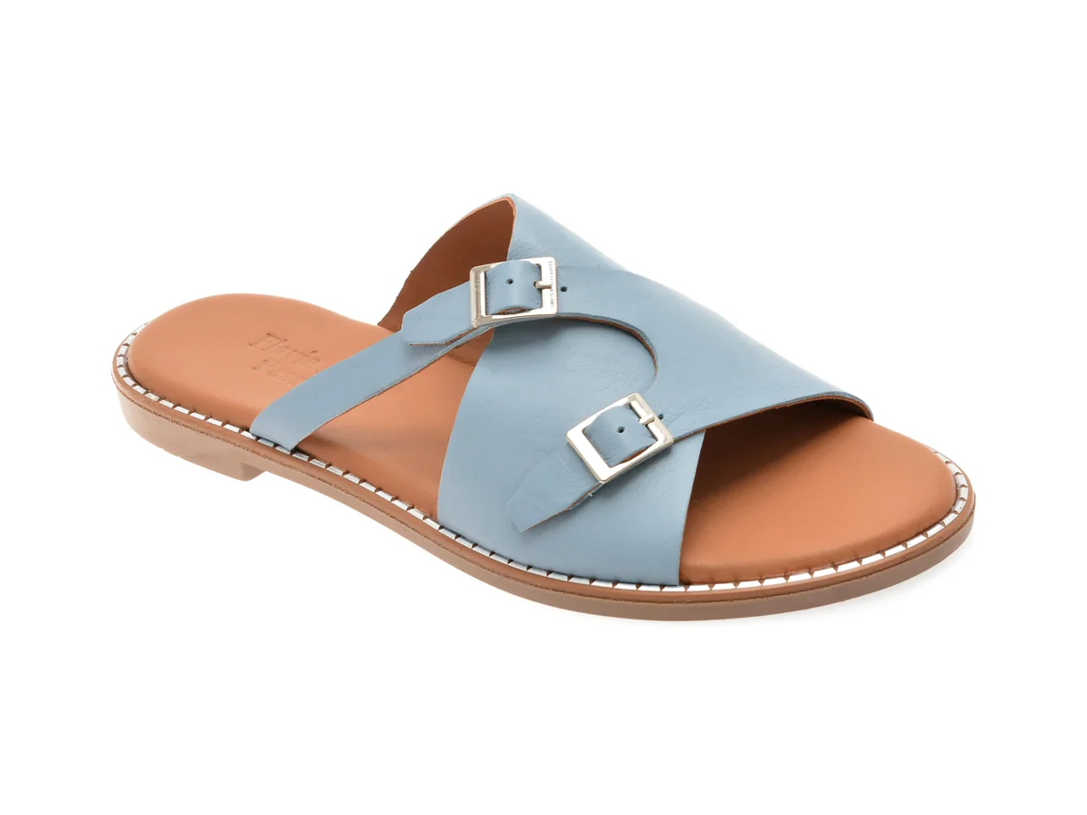 Papuci Flavia Passini Albastri, 2921013, Din Piele Naturala