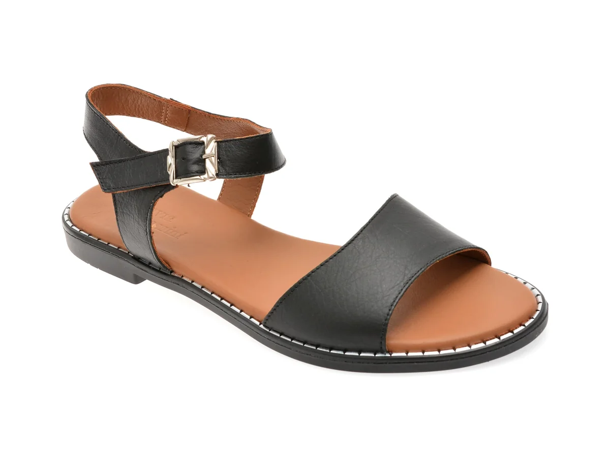 Sandale Flavia Passini Negre, 2921006, Din Piele Naturala