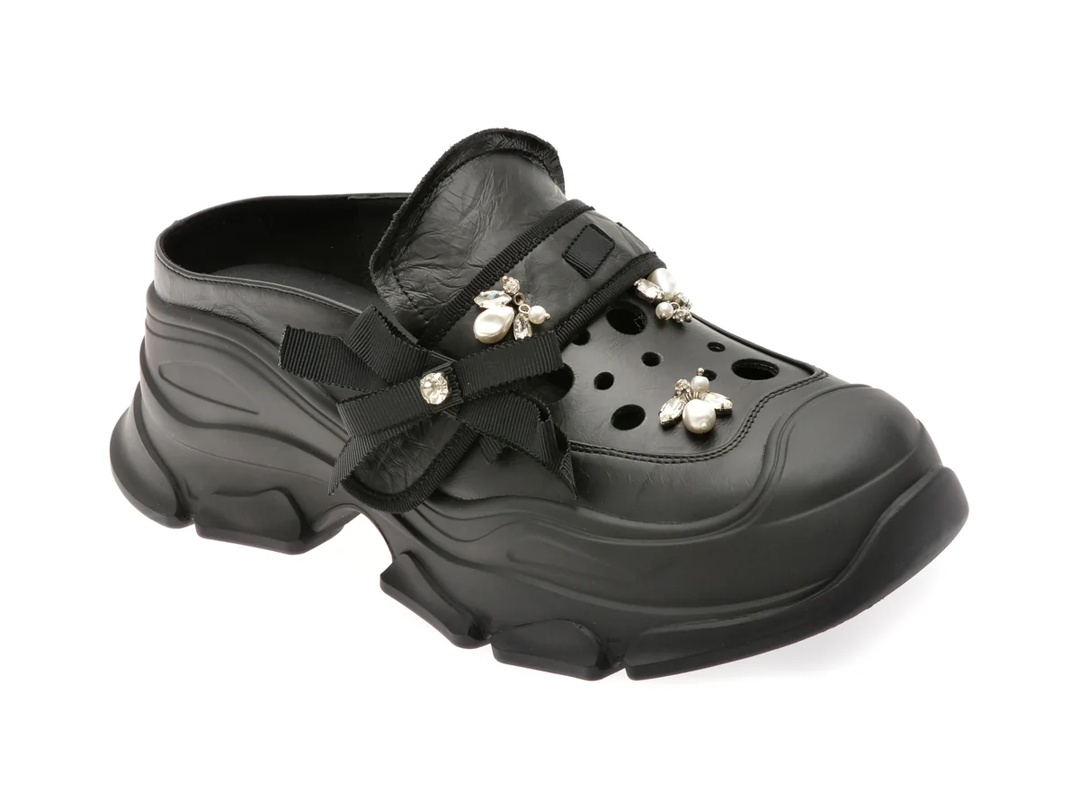 Papuci Gryxx Negri, AQ2218, Din Piele Naturala