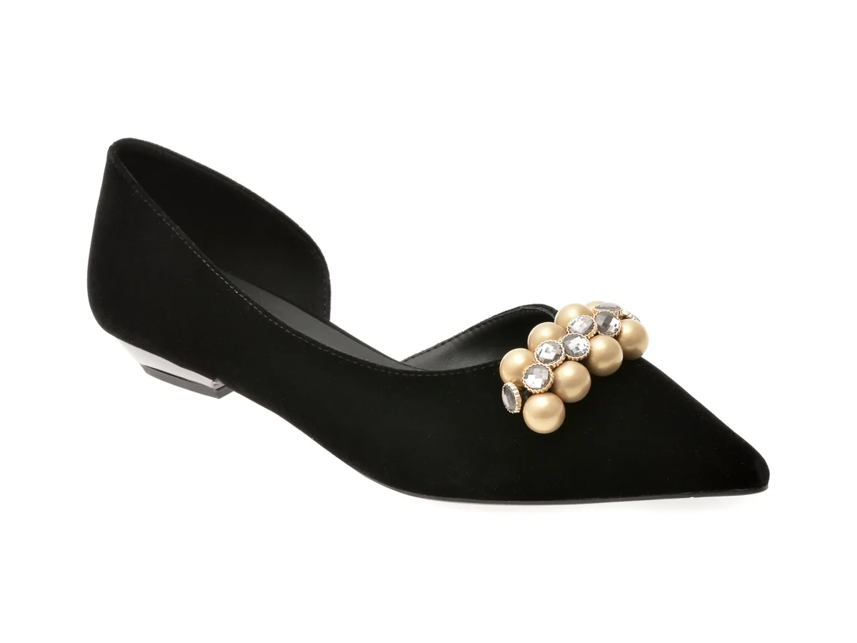 Pantofi Epica Negri, 26S1330, Din Material Textil
