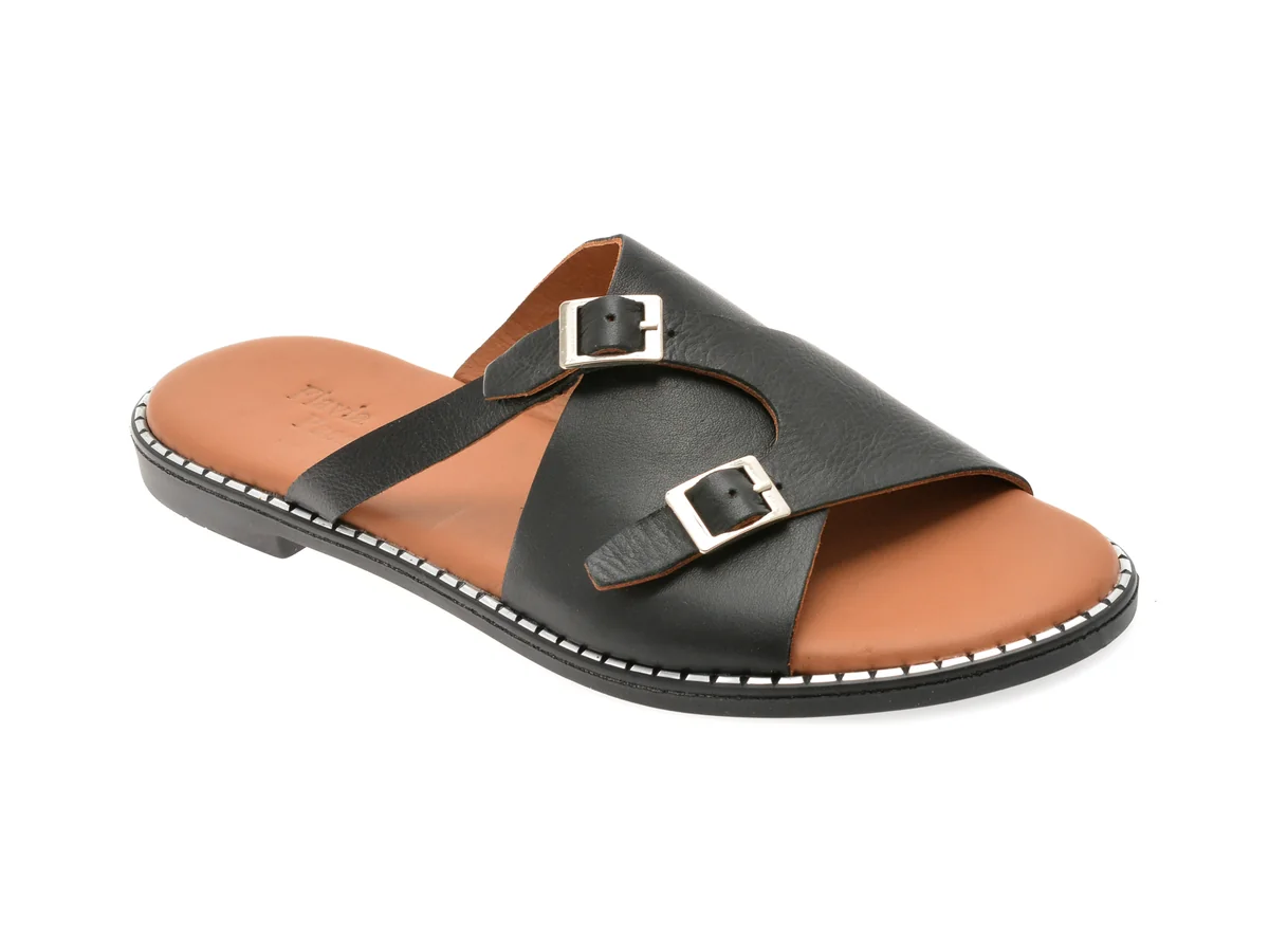 Papuci Flavia Passini Negri, 2921013, Din Piele Naturala