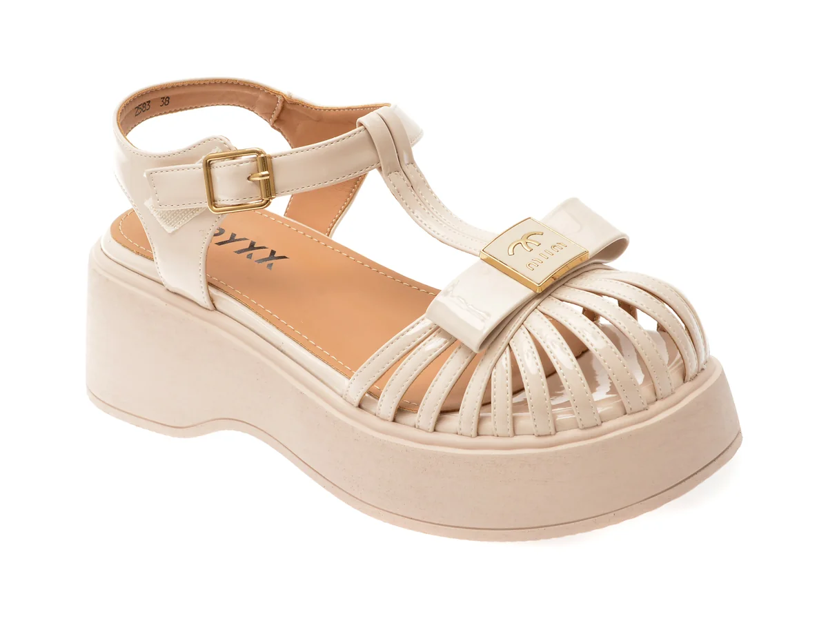 Sandale Gryxx Bej 2583 Din Piele Ecologică