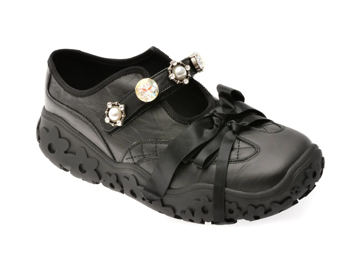 Pantofi Gryxx Negri, AC202, Din Piele Naturală