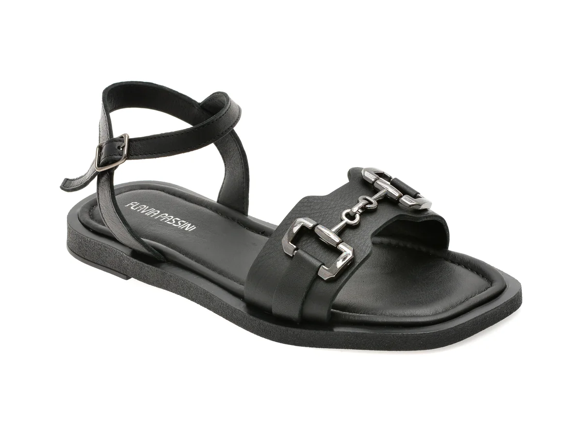 Sandale Flavia Passini Negre, 203M386, Din Piele Naturala