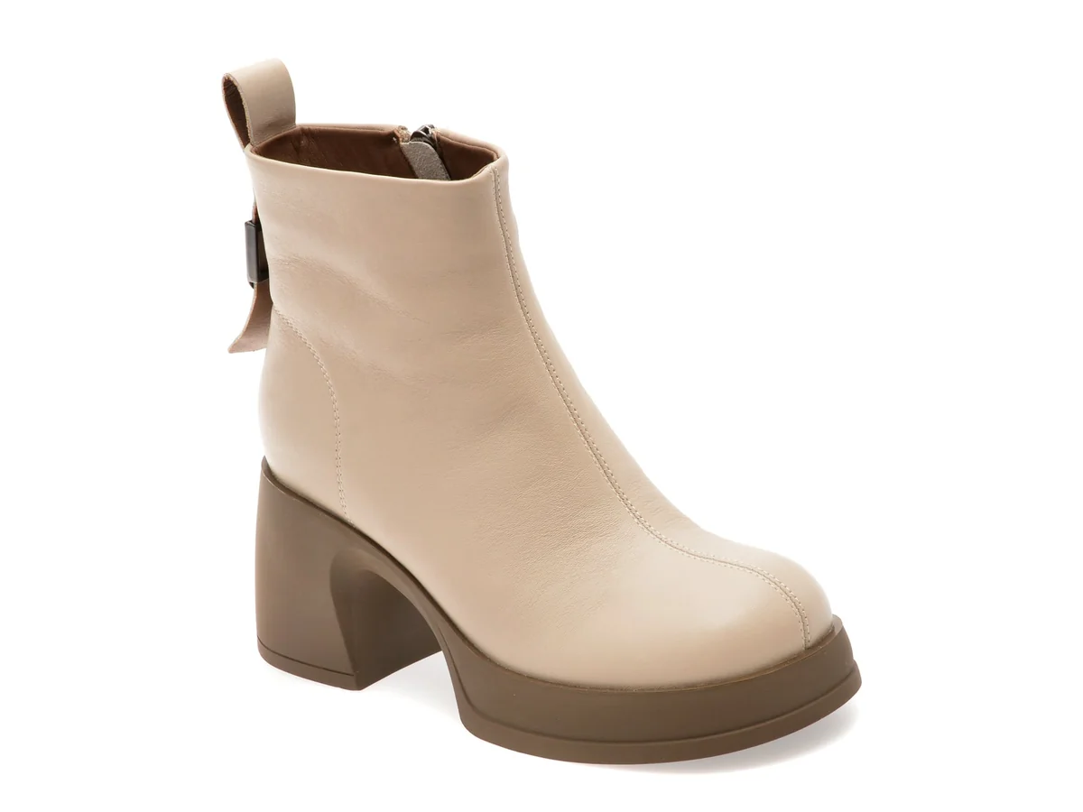 Ghete Flavia Passini Bej, 75002, Din Piele Naturala